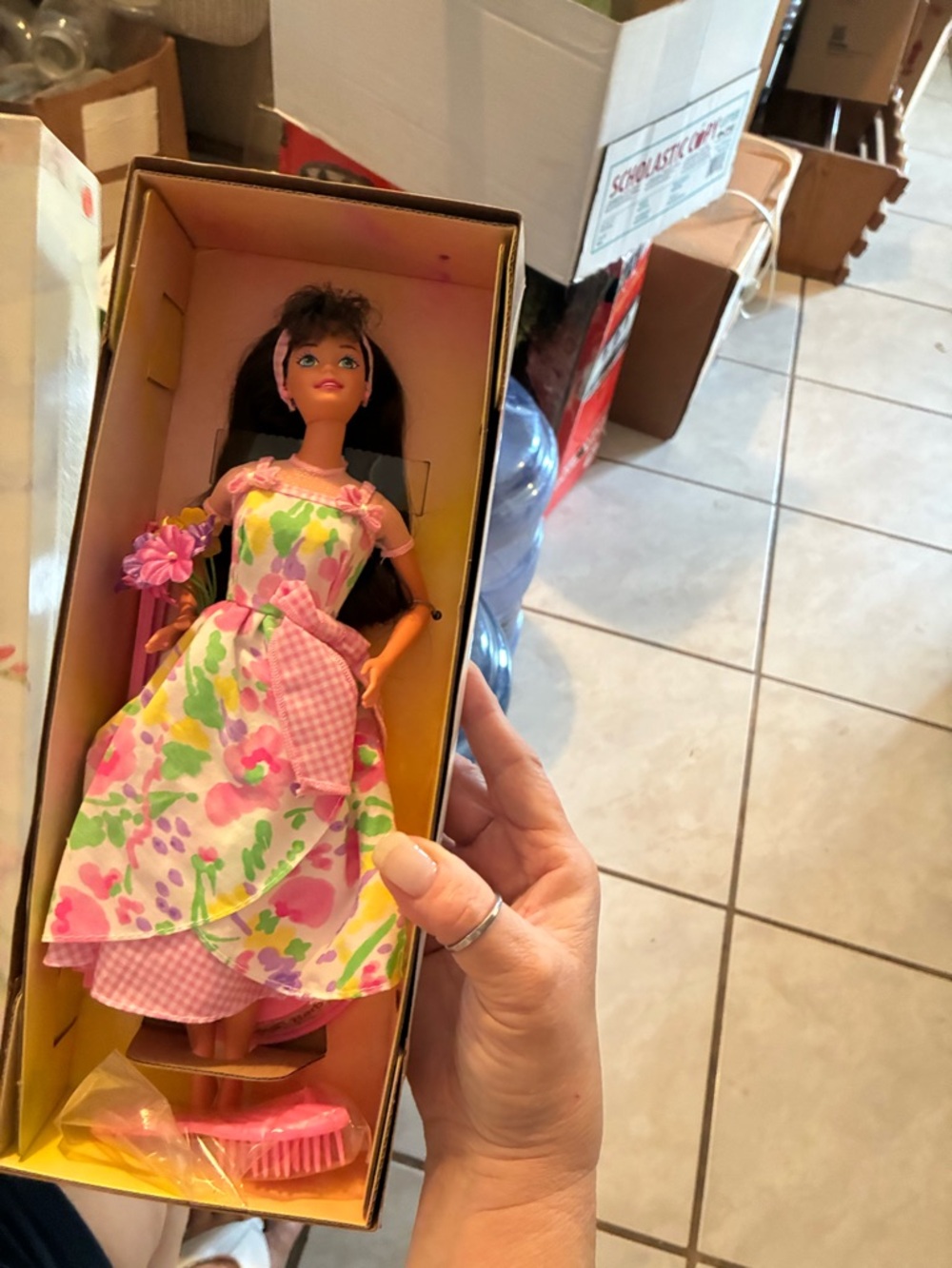 Pink Floral Dress Doll with Accessories - Pink